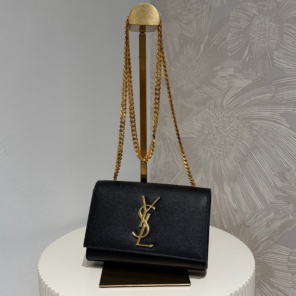 Handbags - Kate Small Chain Crossbody Bag in Grain De Poudre Embossed Leather